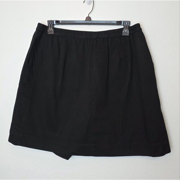 ULLA POPKEN Black 100% Cotton Pull On Elastic Waist Skort Pockets Plus Sz 16/18 - Picture 7 of 8